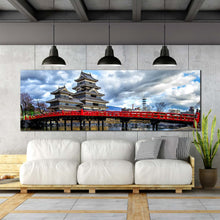 Load image into Gallery viewer, matsumoto  castle  red  painted  bridge  Nagano  ken  Japan  large  canvas For Living Room
