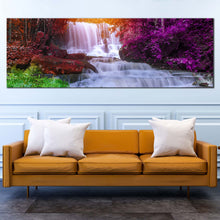 Load image into Gallery viewer, mountain  waterfall  canvas  wall  art  thailand  colorful  waterfall  scenery  wide  canvas  mun  dang  waterfalls  1  piece  canvas  print In Living Room
