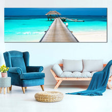 Load image into Gallery viewer, piers  in  Maldives  island  water  hut  large  wall  wart  home  decor In Living Room
