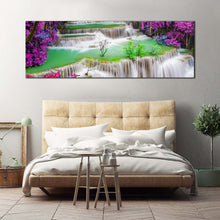 Load image into Gallery viewer, rainforest  waterfall  canvas  wall  art  thailand  huay  mae  kamin  waterfall  1  piece  canvas  colorful  waterfall  scenery  canvas  print In Bedroom
