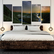 Load image into Gallery viewer, saar Loop Night Stars Canvas Print Milky Way Landscape canvas print For Bedroom
