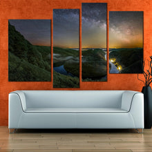 Load image into Gallery viewer, saar loop night stars Landscape 4 panel canvas print
