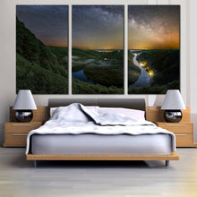 Load image into Gallery viewer, saar tributary loop landscape photograph triptych canvas print For Bedroom
