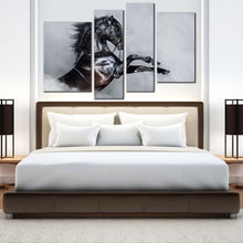 Load image into Gallery viewer, shiny horse canvas print horse white dust canvas set grey horse rearing 4 piece canvas wall art black horse multi canvas for bedroom
