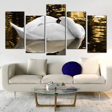 Load image into Gallery viewer, sleeping swan in the lake 5 piece wall art In Living Room
