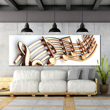 Load image into Gallery viewer, string of musical notes large size canvas print In Living Room
