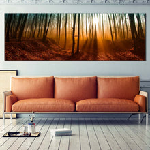 Load image into Gallery viewer, sunlit mystique panoramic canvas print mystic forest nature scenery canvas wall art for Living Room
