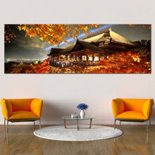 Load image into Gallery viewer, temple  trees  night  evening  castle  kiyomizu  dera  Kyoto  autumn  landmark  large  wall  art For Living Room
