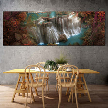 Load image into Gallery viewer, thailand  scenery  canvas  wall  art  beautiful  kanchanaburi  waterfall  canvas  print  colorful  huay  mae  kamin  waterfall  1  piece  canvas In Dinning Room
