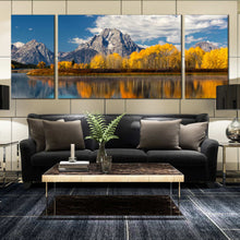 Load image into Gallery viewer, triptych Water Streaming Guadalupe River Texas canvas print In Living Room
