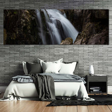Load image into Gallery viewer, waterfall  nature  canvas  print  beautiful  white  waterfall  1  piece  canvas  wall  art  stunning  brown  mountain  waterfall  canvas  artwork For Bedroom
