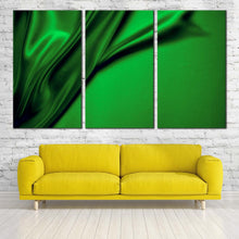 Load image into Gallery viewer, wavy folds canvas wall art green abstract background luxury 3 piece multi canvas artwork abstract elegant design canvas print For Living Room
