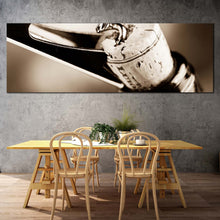 Load image into Gallery viewer, wine  cork  canvas  wall  art  black  wine  bottle  close  up  canvas  print  wine  bottle  white  cork  opening  1  piece  canvas In Dinning Room

