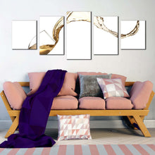 Load image into Gallery viewer, wine glass canvas wall art white wine wave 5 piece multiple canvas splashing yellow wine canvas print For Living room
