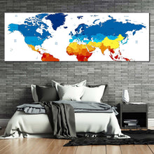 Load image into Gallery viewer, world  map  canvas  wall  art  detailed  world  map  canvas  artwork  colorful  map  of  continents  1  piece  canvas  print For Bedroom
